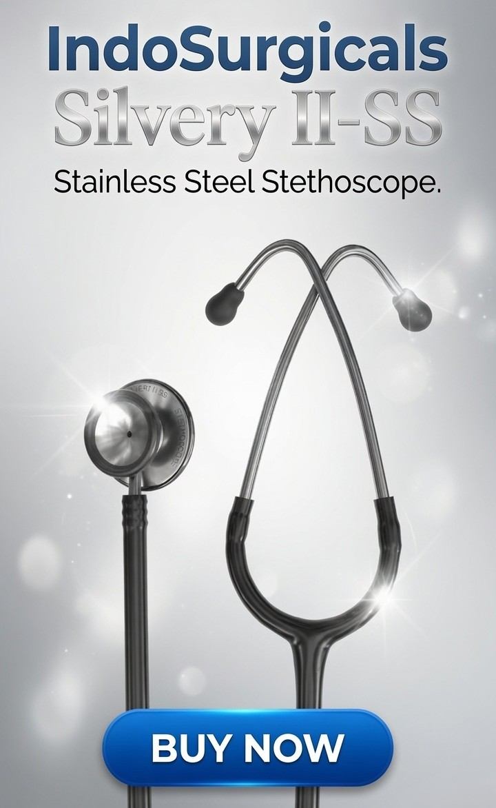 IndoSurgicals Silvery II-SS Stainless Steel Stethoscope